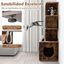 COSTWAY 2 en 1 Caja de Arena para Gatos, Mueble de Baño Oculto para Gatos con 3 Estantes Abiertos de Almacenaje, con Kit Antivuelco y Almohadilla Ajustable, Casa de Inodoro para Gatos (Marrón Rústico), , large indicador imagen numero 4