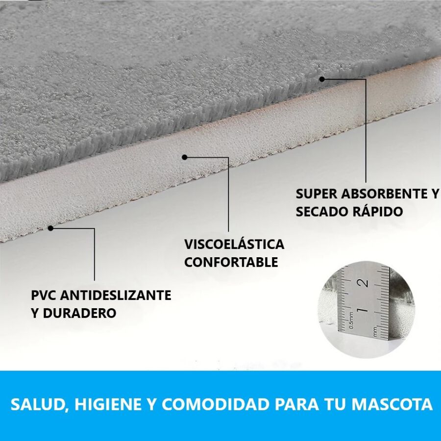 CAMA DE VIAJE PARA MASCOTAS MULTIUSOS SUPER ABSORBENTE MEMORY FOAM 80x50cm, , large Imagen numero 3