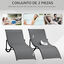 Outsunny Juego de 2 Tumbonas Plegables Tumbonas de Jardín con Marco de Aluminio en Forma de S Carga de 120 kg para Piscina Patio Terraza 165x61x63 cm Gris Oscuro, , large indicador imagen numero 4