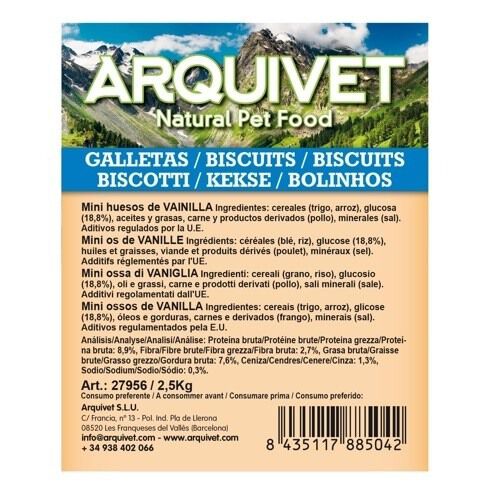 Arquivet galletas mini huesos de vainilla para perros thumbnail