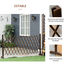 Outsunny Valla de Madera Extensible 37-225x30x106 cm Barrera de Seguridad para Perros Retr&aacute;ctil Multiusos para Decoraci&oacute;n C&eacute;sped Jard&iacute;n Patio Marr&oacute;n Carbonizado, , large indicador imagen numero 5