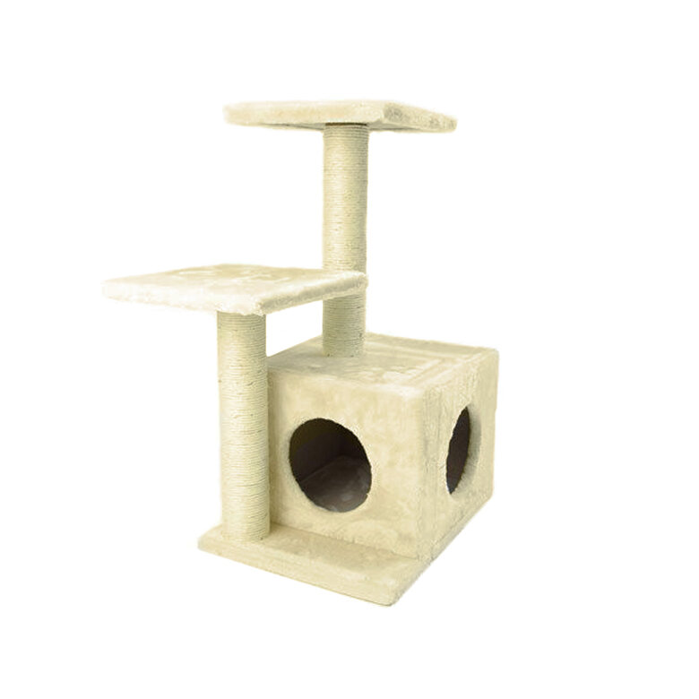 TK-Pet Corvus casa rascador gatos 3 pisos marrón image number null