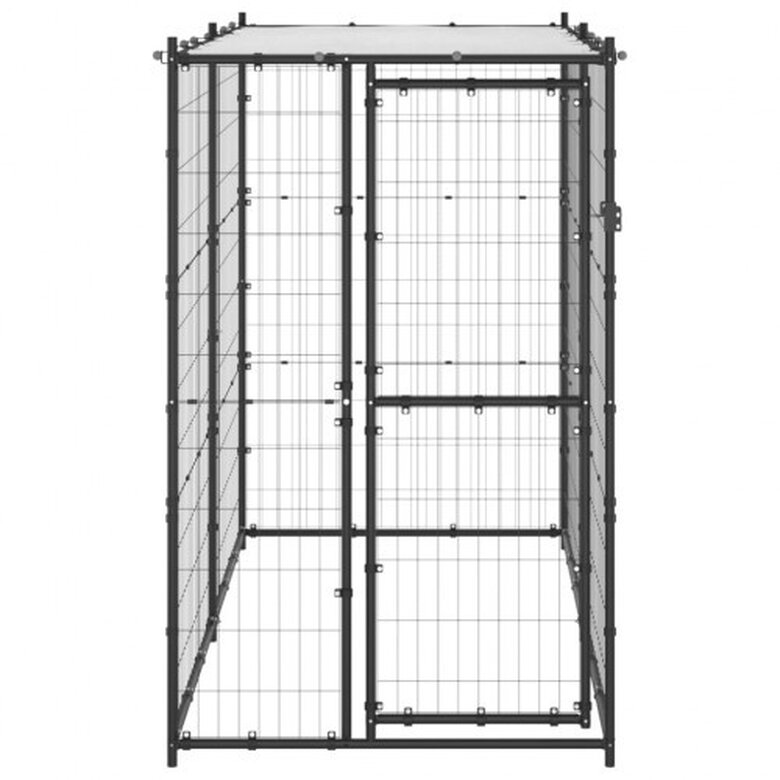 Vidaxl jaula con malla alrededor negra para mascotas, , large image number null