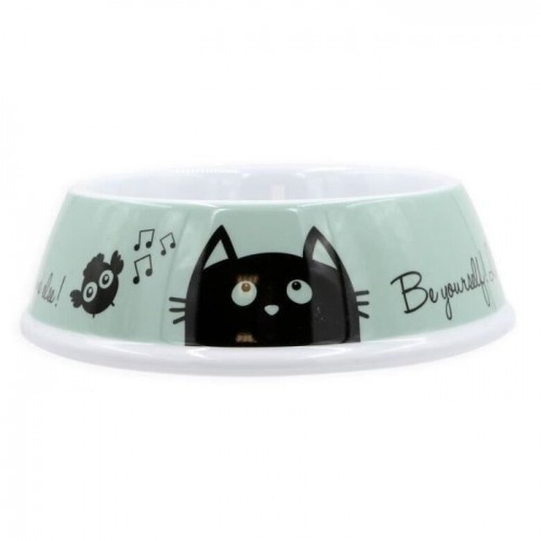 AIME comedero bebedero de melanina antideslizante beige para gatos y perros pequeños, , large image number null