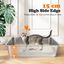 Nobleza - Arenero para Gatos de Acero Inoxidable Cerrado Grande 60x40x15 cm - Caja de Arena con Borde Alto, No Absorbe Olores, Antideslizante - Adecuado para Gatos Grandes y Múltiples Gatitos, , large indicador imagen numero 5