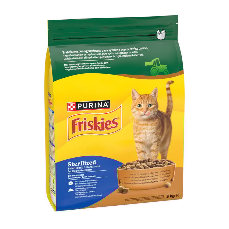 3 kg Friskies Sterilized Pollo y Pavo con Verduras pienso para gatos, , large Imagen numero 3
