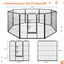 COSTWAY Parque para Perros con 8 Paneles, Parque de Metal Plegable con Puerta para Perros, Conejos, Gatos y Otras Mascotas, Valla para Perros para Interior y Exterior, Negro, (190 x 190 x 80 cm), , large indicador imagen numero 5