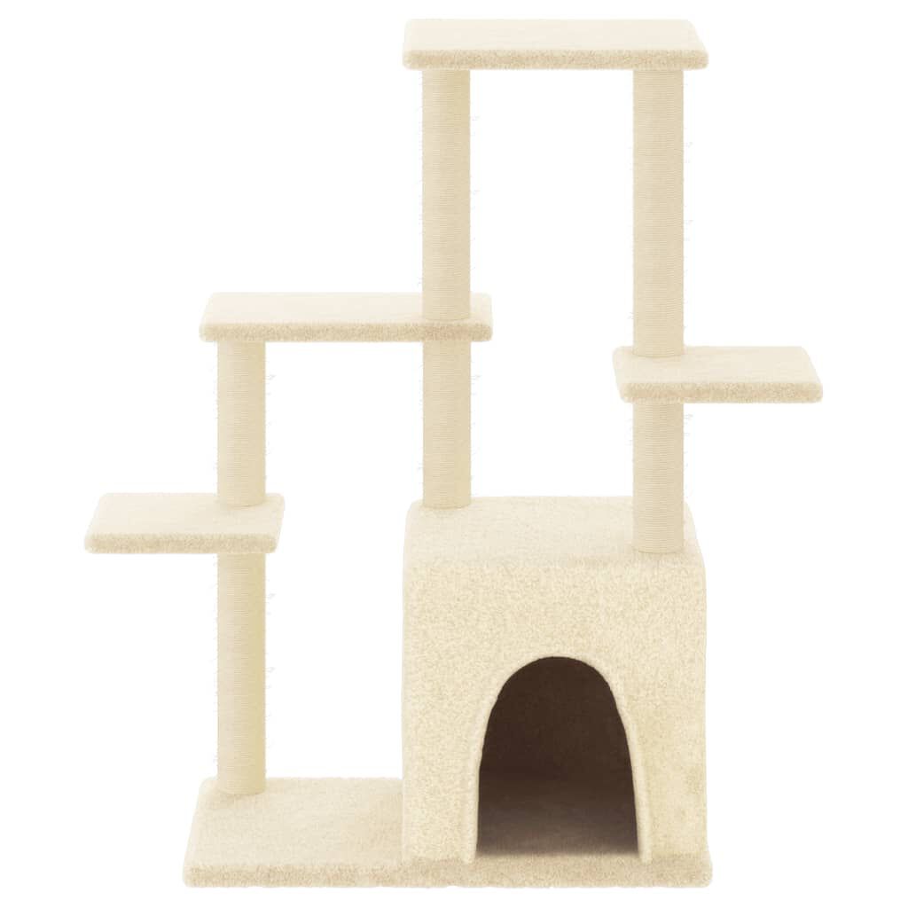 vidaXL Rascador para gatos con postes de sisal color crema 97,5 cm, , large Imagen numero 2