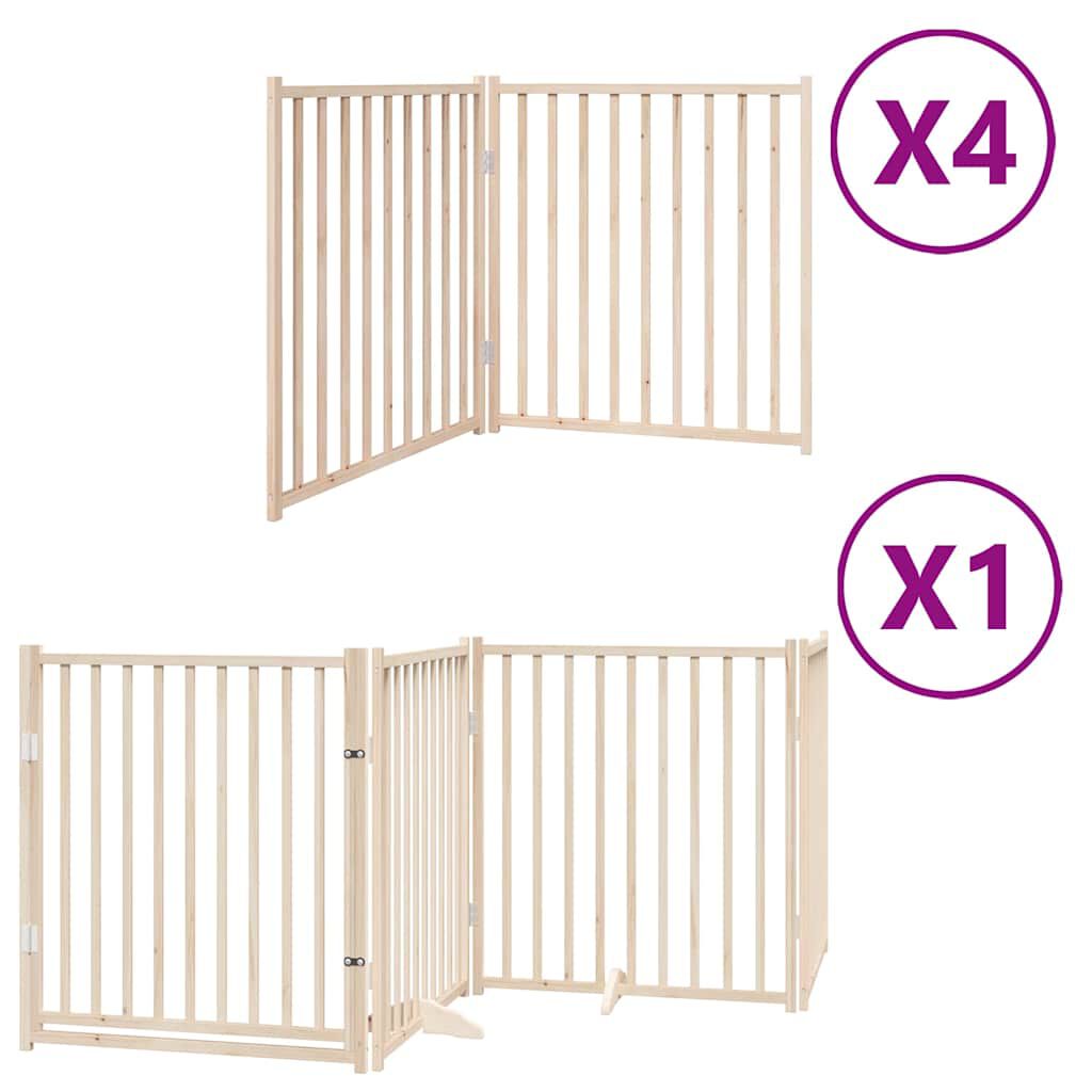 vidaXL Puerta para Perros Plegable Paneles Puerta de Seguridad Madera de &Aacute;lamo, , large Imagen numero 15