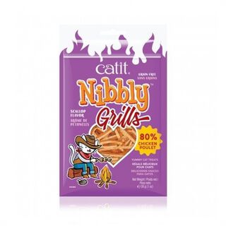 Snack Nibbly Grills para gatos sabor Pollo & Vieira