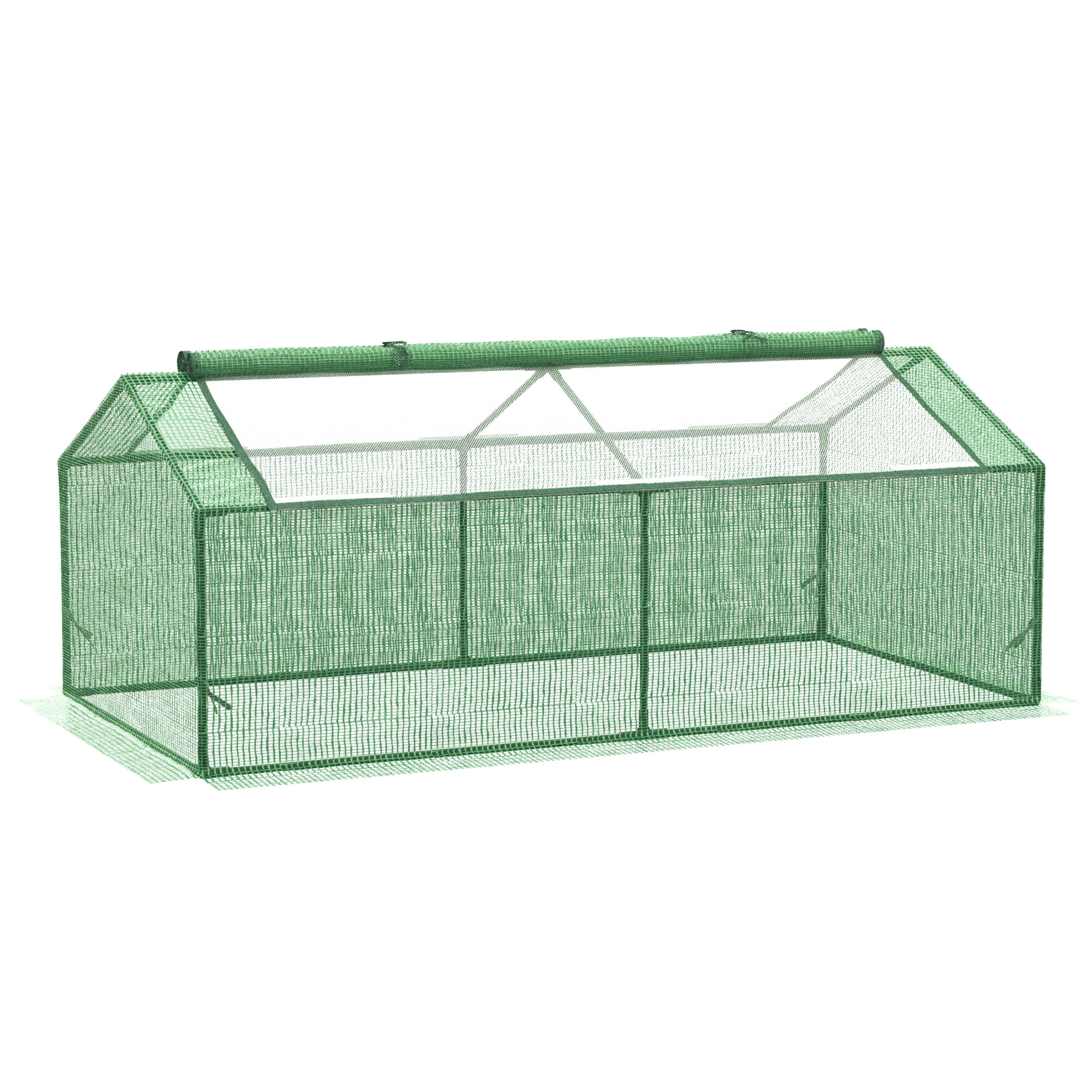 Outsunny Invernadero de Terraza 180x90x70 cm Caseta de Jard&iacute;n con 2 Ventanas Enrollables Cubierta de PE y Marco de Metal Vivero Casero para Cultivo Plantas Flores Verde, , large Imagen numero 1