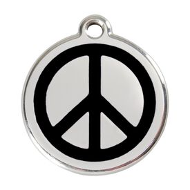 Red Dingo Placa identificativa Acero Inoxidable Esmalte Paz Negro para perros