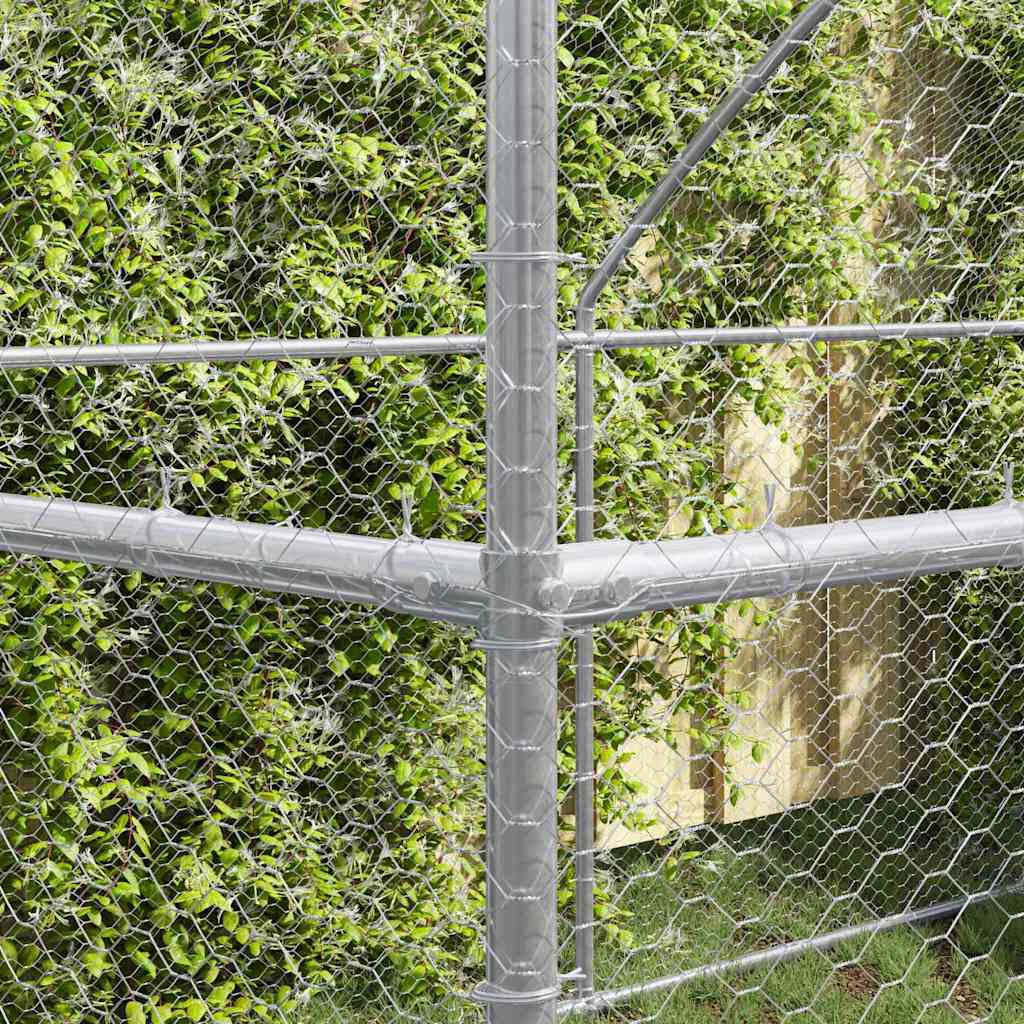 vidaXL Jaula para pollos Plateado 400 x 200 x 198.5 cm thumbnail