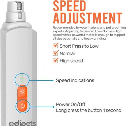 Edipets lima de uñas eléctrica blanca para perros thumbnail