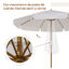 Outsunny Sombrilla de Jard&iacute;n &Oslash;325x250 cm Parasol de Madera con Sistema de Polea Techo de Ventilaci&oacute;n y 8 Varillas de Bamb&uacute; para Terraza Balc&oacute;n Exterior Beige, , large indicador imagen numero 5