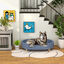 PawHut Sofá para Perros Grandes Sofá para Mascotas con Cojín Extraíble Funda Lavable y Patas de Madera Carga 30 kg para Interior 100x70x25 cm Azul, , large indicador imagen numero 2