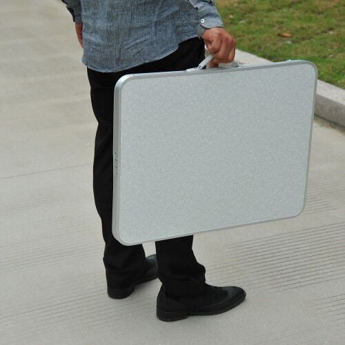 Mesa de camping plegable Outsunny color Blanco thumbnail