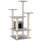Vidaxl rascador árbol 4 pisos con casa de sisal gris para gatos, , large image number null
