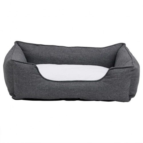 Vidaxl sof&aacute; acolchado rectangular con coj&iacute;n gris y blanco para perros, , large Imagen numero 8