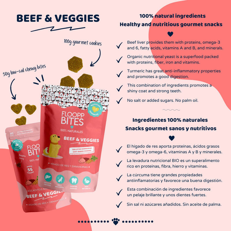 Floopp Bites Snack Natural Perro | Chuches y Premios Masticables y Galletas Crujientes, , large Imagen numero 4