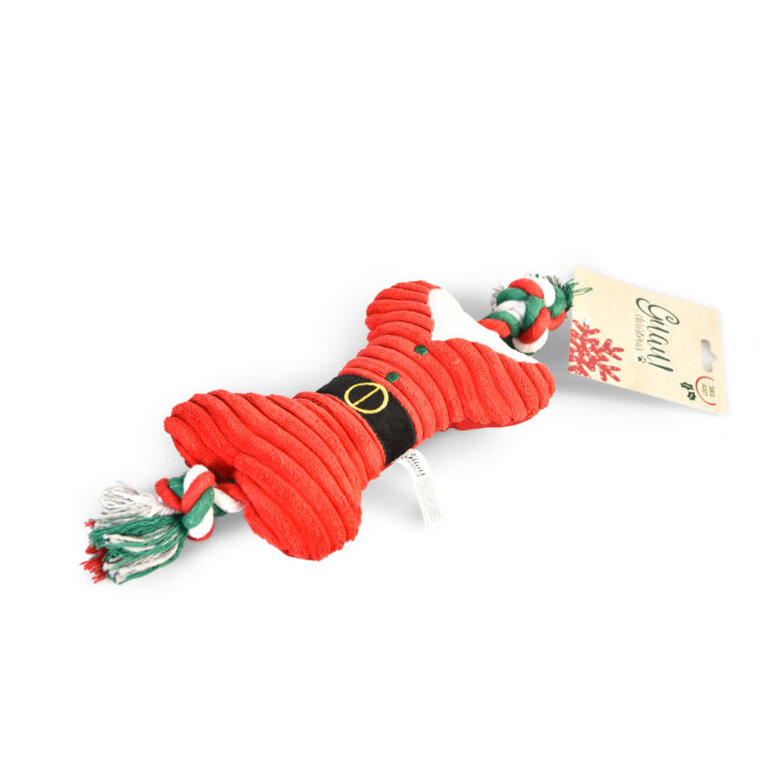 Guau Christmas Santa's Jacket Mordedor con cuerda para perros, , large image number null
