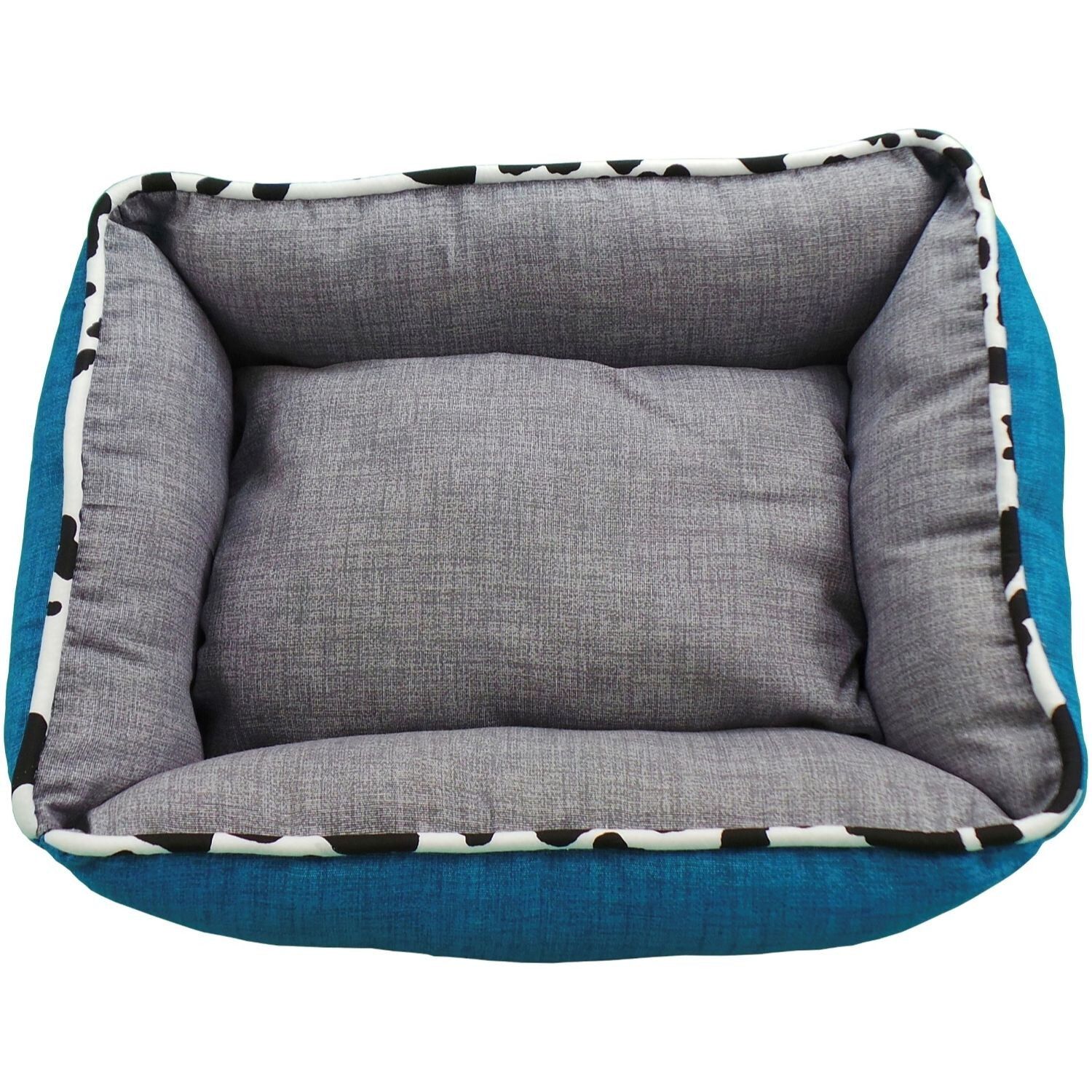 Cama Cuna Cuadrada Bicolor Reversible T2 55x45  Turquesa/Gris, , large Imagen numero 4