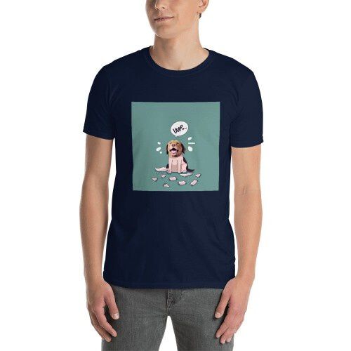 Mascochula camiseta hombre melasuda personalizada con tu mascota azul marino thumbnail