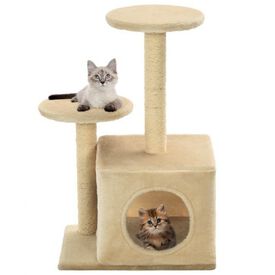 VidaXL Rascador con poste de sisal para gatos color Beige