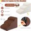 COSTWAY Rampa para Perros de 3 Niveles de Espuma, Pelda&ntilde;os para Perros Antideslizantes con Esponja de Alta Densidad, Huellas de Silicona, Escalera Suave para Perros Peque&ntilde;os y Mayores, Color Caf&eacute;, , large indicador imagen numero 4