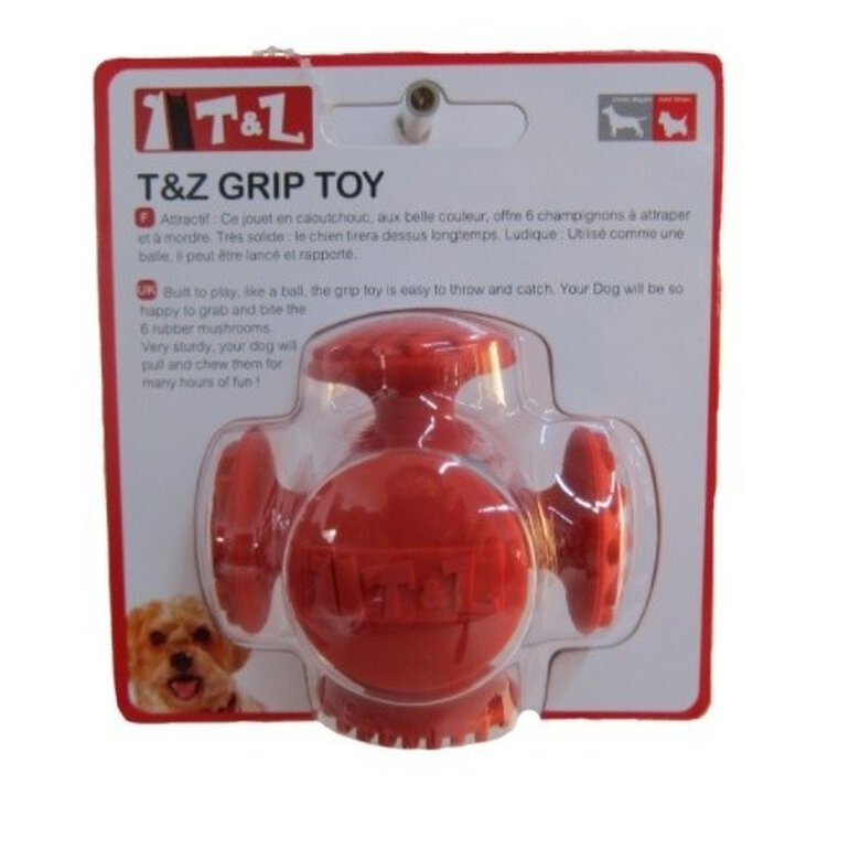 T&Z mordedor de goma rojo y gris para perros, , large image number null