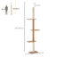 PawHut Árbol para Gatos del Suelo al Techo 43x27x228-260 cm Torre para Gatos con Altura Ajustable 4 Plataformas Espaciosas y Poste de Sisal Marrón, , large indicador imagen numero 3
