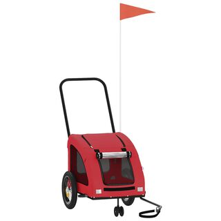 VidaXL Remolque bicicleta rojo para perros y gatos