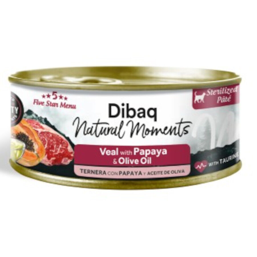 70 g Dibaq Natural Moments Lata Ternera con Papaya para gato, , large Imagen numero 1