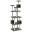 Vidaxl rascador árbol 6 plantas con 3 casas gris oscuro para gatos, , large indicador imagen numero 1