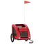 vidaXL Remolque de bicicleta para perros hierro y tela Oxford rojo, , large indicador imagen numero 2