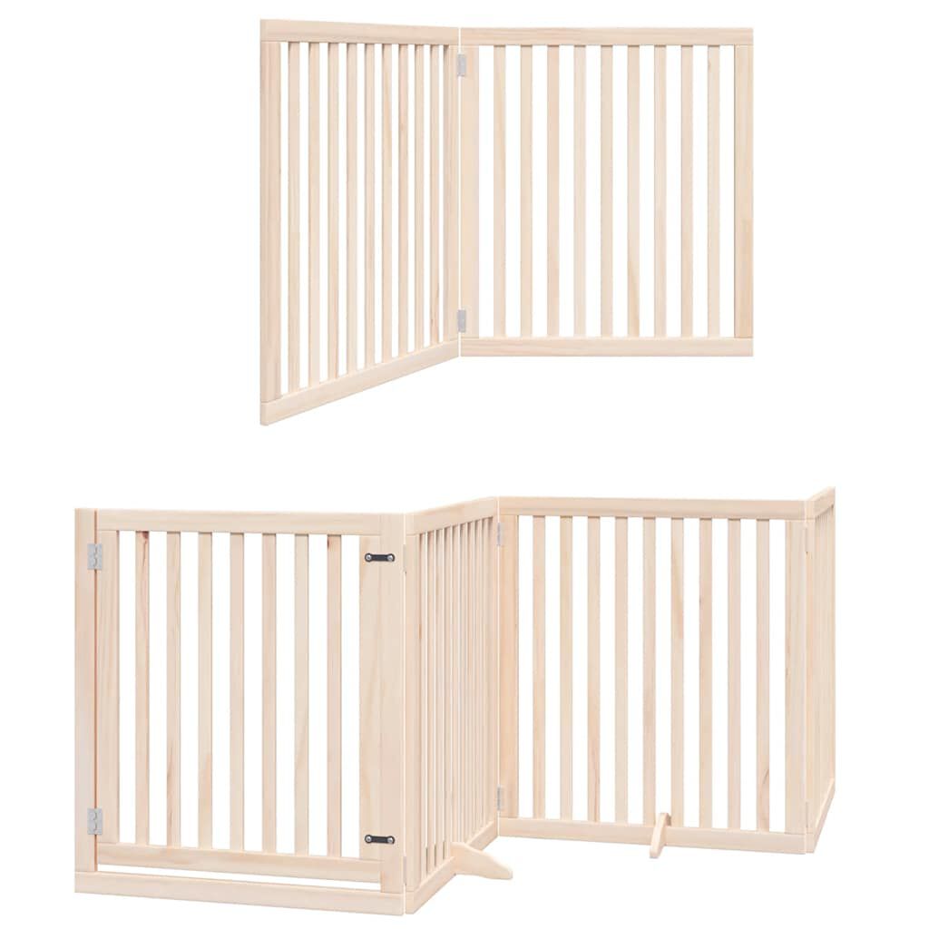 vidaXL Puerta para perros plegable 8 paneles madera de &aacute;lamo 640 cm, , large Imagen numero 9