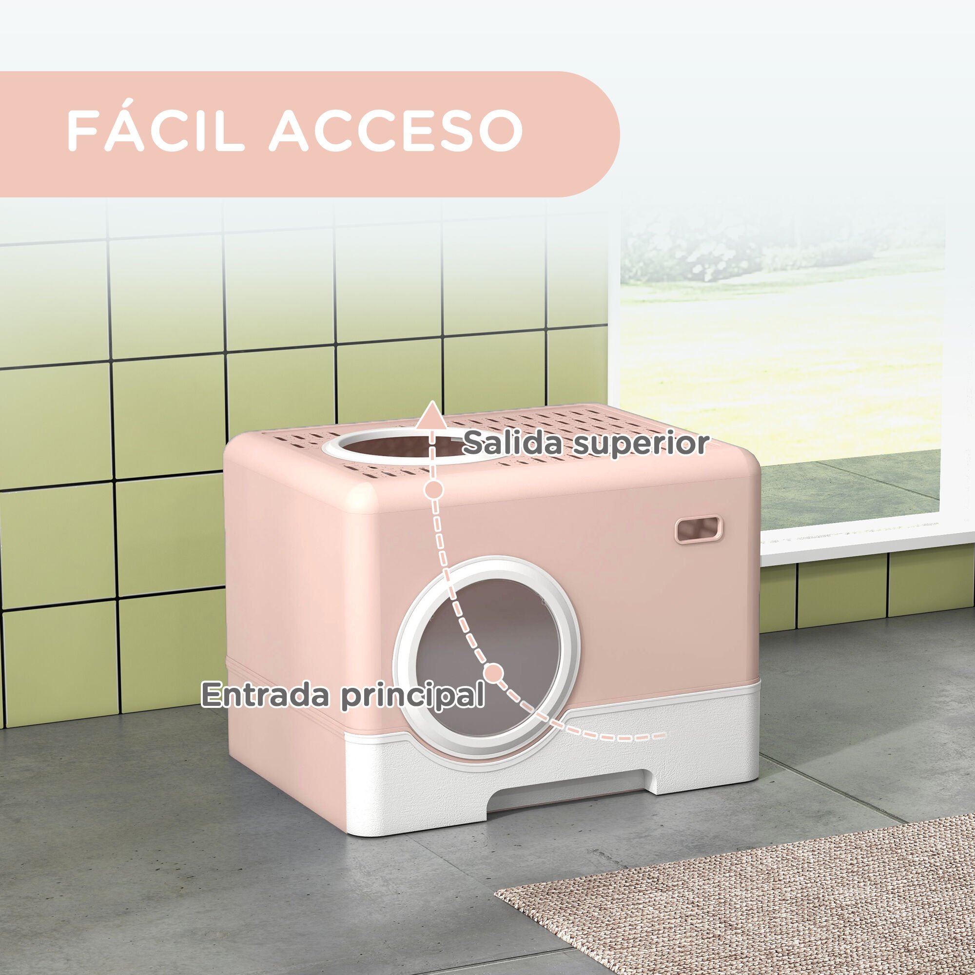 Pawhut Pawhut Arenero Inodoro Con Puertas para gatos thumbnail