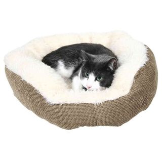 Trixie Yuma Cama Redonda Marrón con Blanco para perros y gatos
