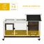 PawHut Conejera de Madera con Ruedas 108x58x73,5 cm Jaula para 1-2 Conejos con Techo Abrible Corral Metálico Bandeja Extraíble Puertas con Pestillo y Rampa Café, , large indicador imagen numero 4