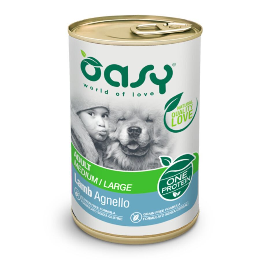 OASY PERRO LATA ADULT M/L CORDERO 400G, , large Imagen numero 1