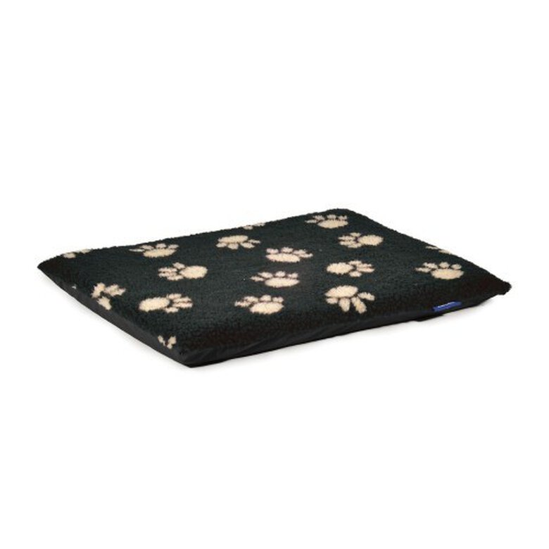 Cama colchón plano con diseño de huellas para mascota color Negro, , large image number null