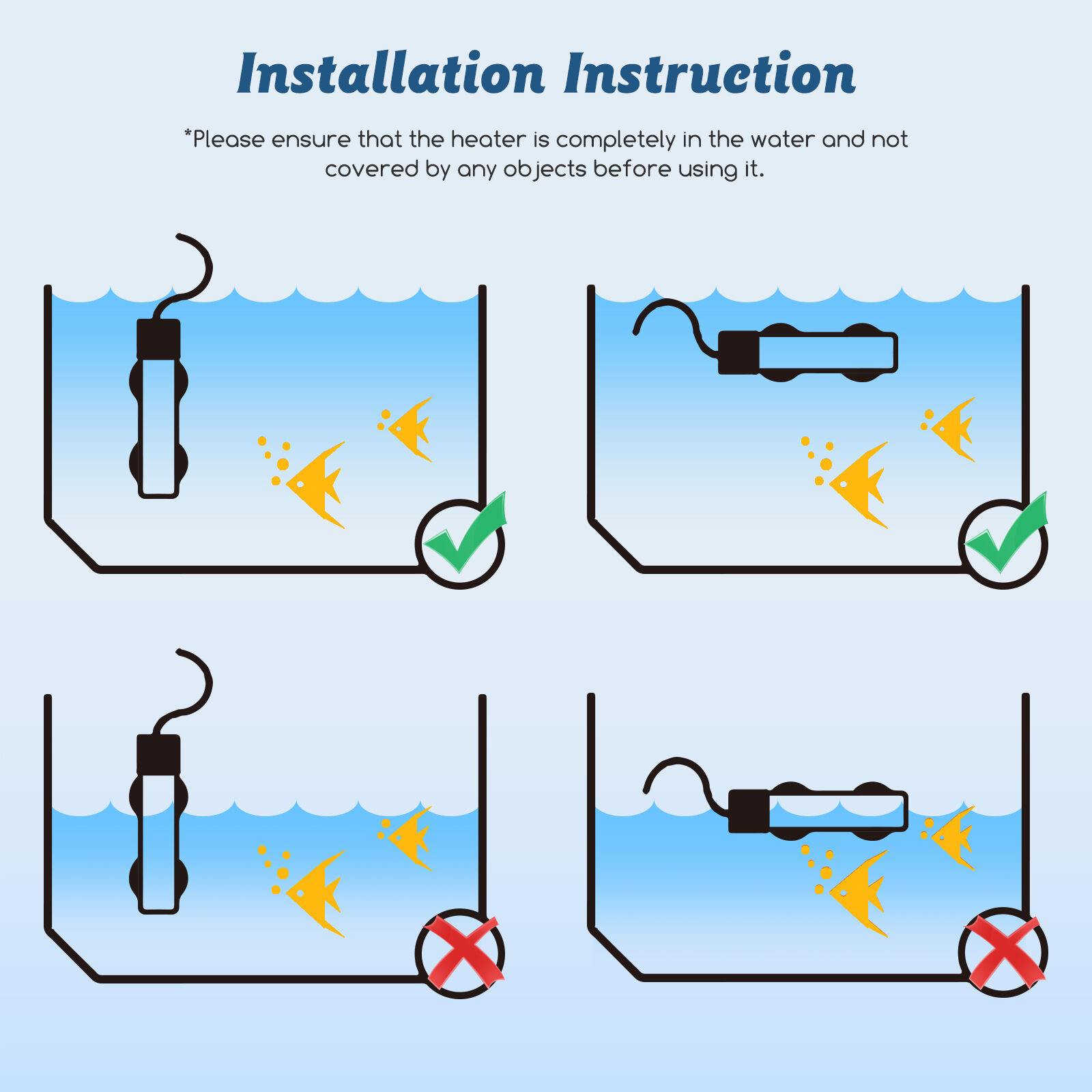 Nobleza Calentador de Acuario Sumergible para peces thumbnail