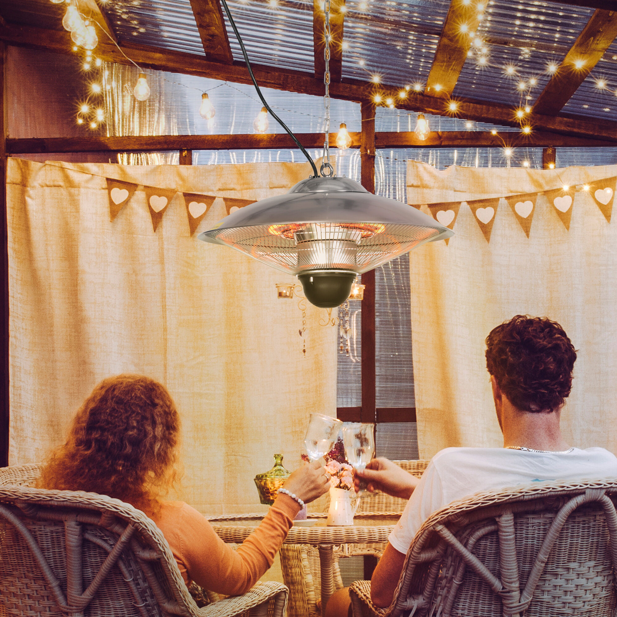 Outsunny Calefactor Exterior de Techo color Plata thumbnail