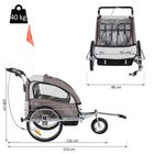 Remolque 2 en 1 para perros y niños color Beige Café, , large image number null