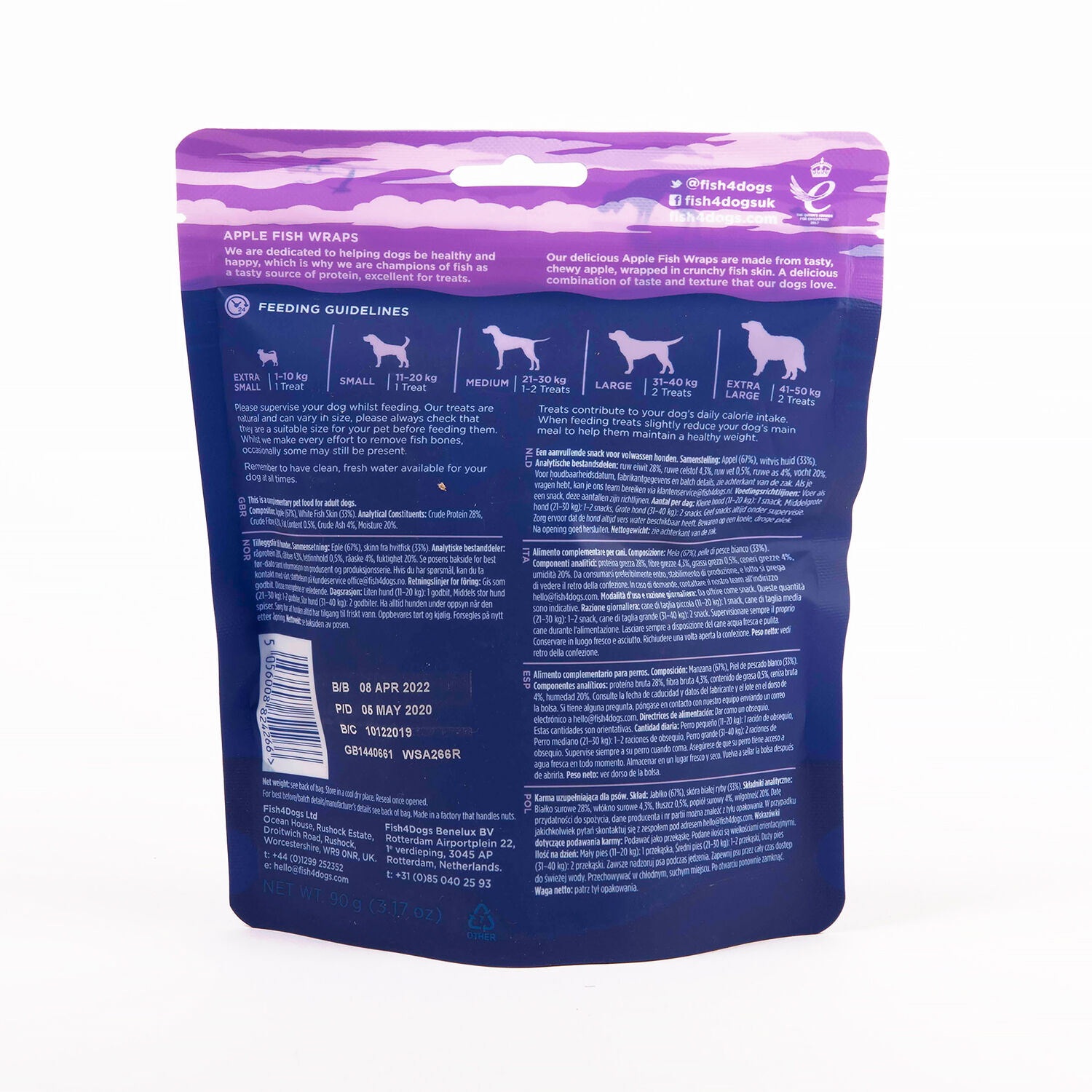 Fish4Dogs Snack natural Love Manzana Pescado para perros thumbnail