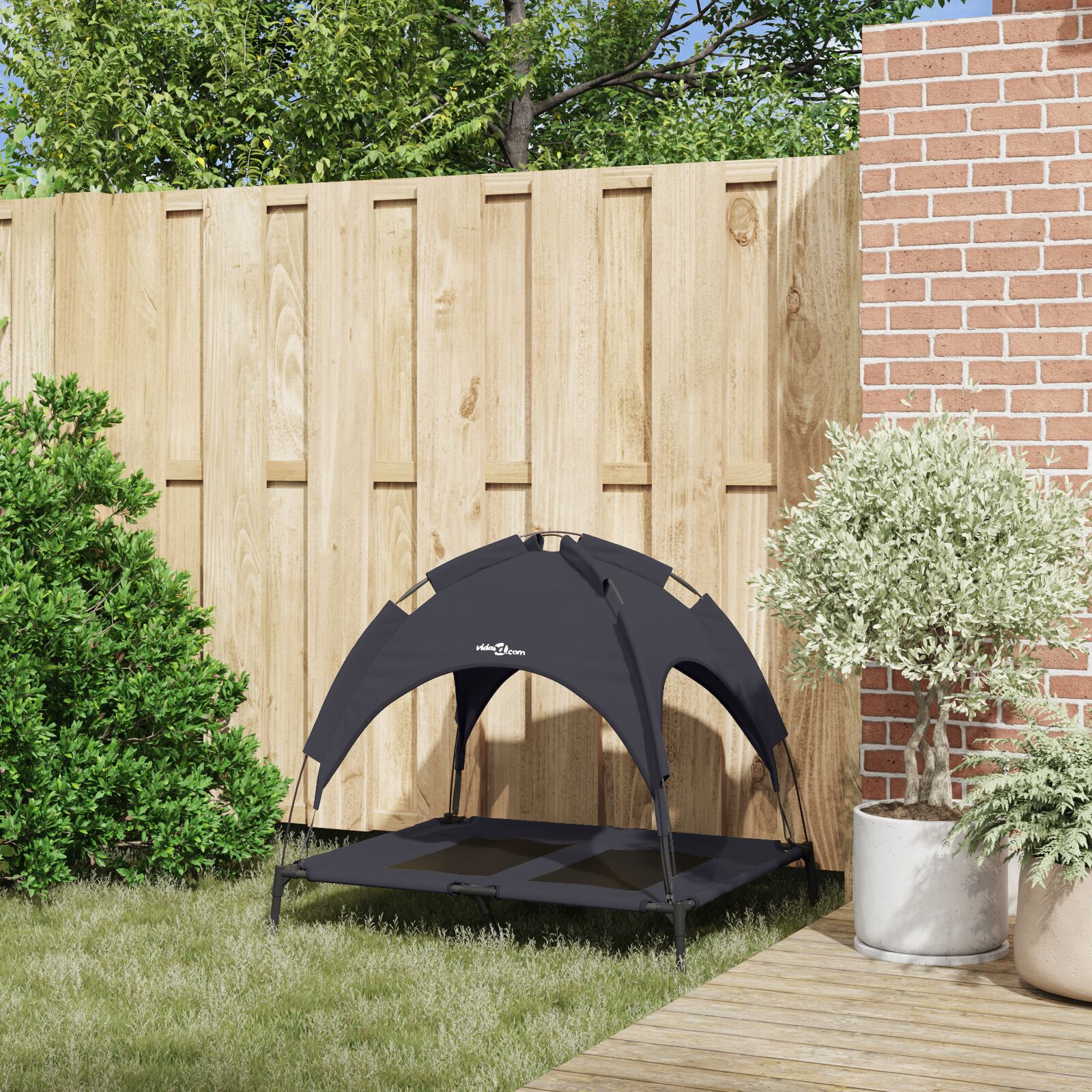 vidaXL Cama para Perros con Dosel Sof&aacute; Silla Tela Oxford y Acero Negro, , large Imagen numero 23