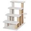 PawHut Escalera para Gatos de 4 Niveles, Escalera para Mascotas, Cubierto de Suave Felpa, Poste de Yute, Bola Colgante, Árbol Rascador para Gatos, 60x40x64 cm, Blanco, , large indicador imagen numero 1