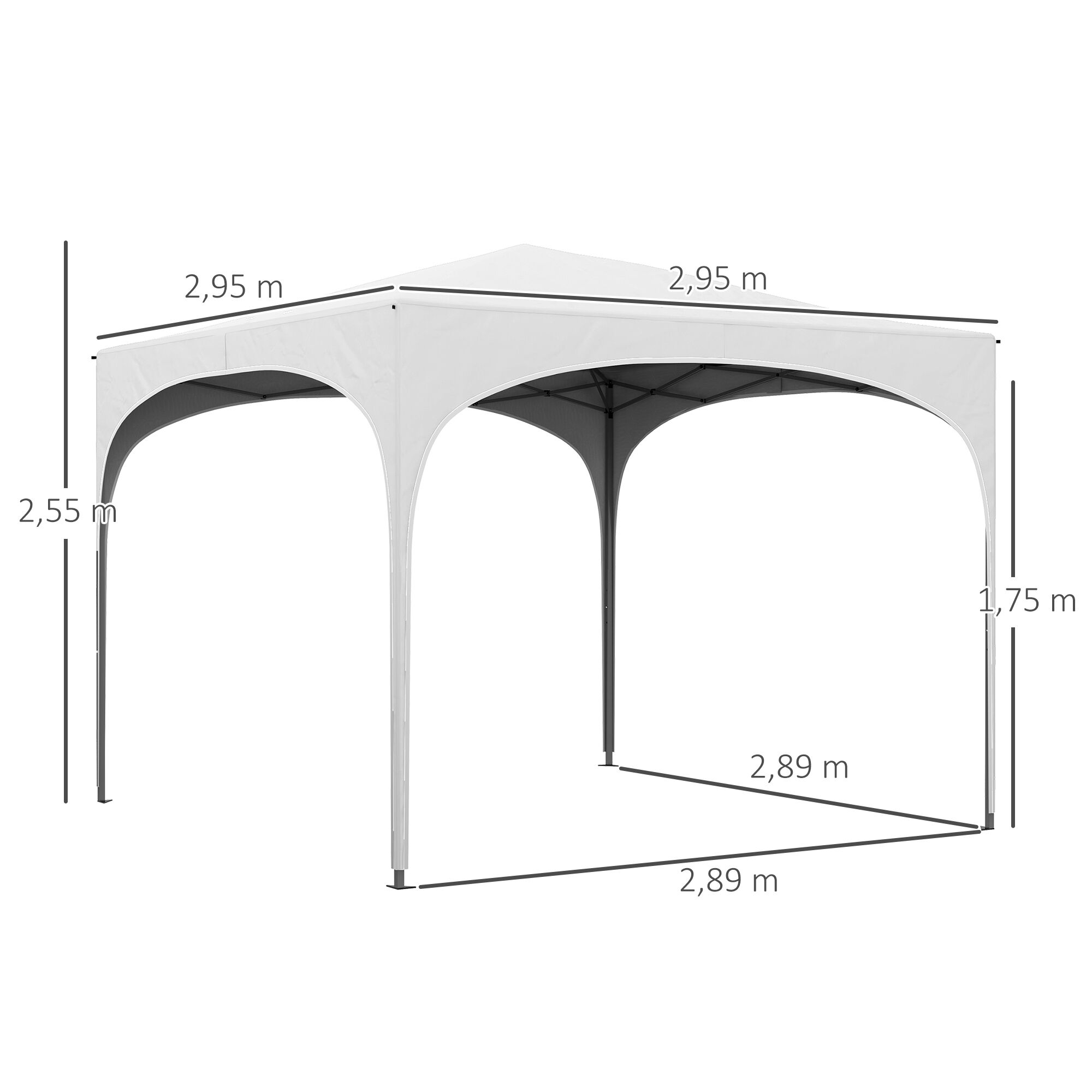 Outsunny Carpa Plegable Blanco, , large Imagen numero 3