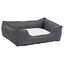 Vidaxl sof&aacute; acolchado rectangular con coj&iacute;n gris y blanco para perros, , large indicador imagen numero 2