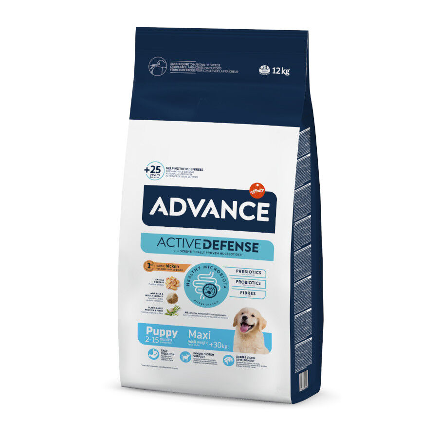 Advance Active Defense Maxi Puppy Pollo y Arroz pienso para perros